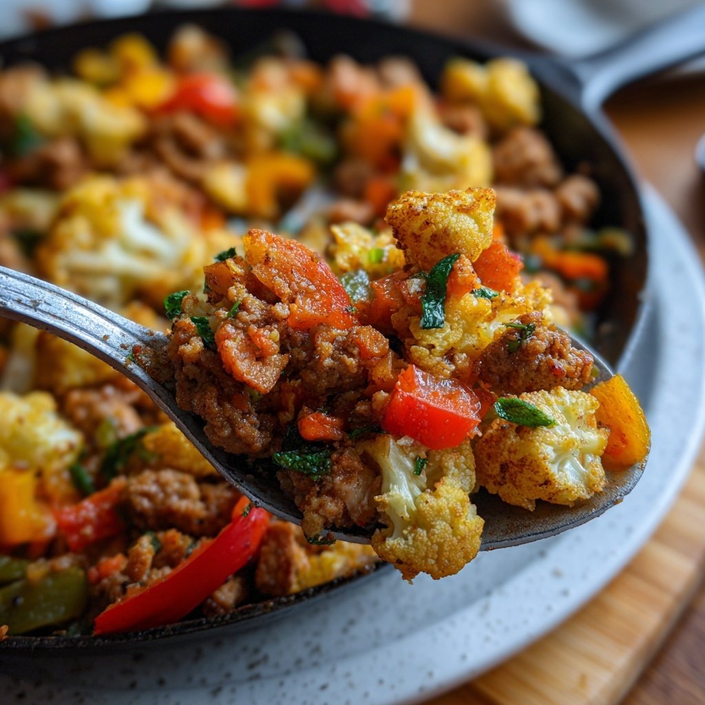 Blumenkohl Hack Pfanne Low Carb