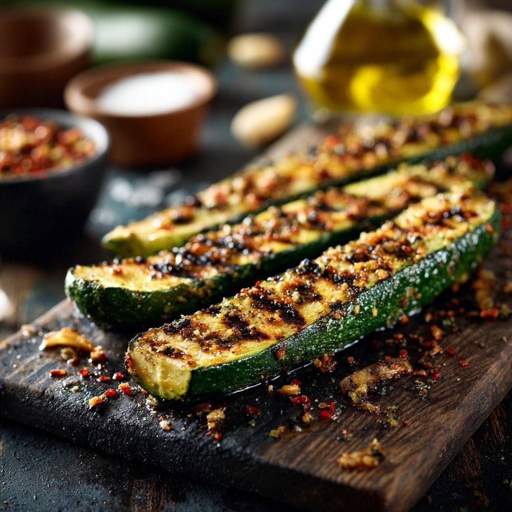 Knusprige Grill Zucchini Mit Knoblauch
