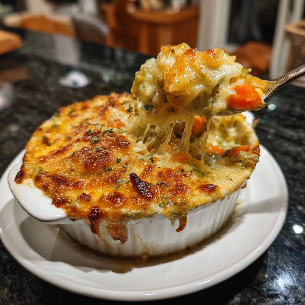 Abendessen mit Gemüseauflauf