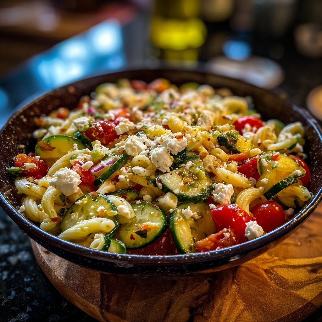 Mediterraner Nudelsalat Zum Grillen