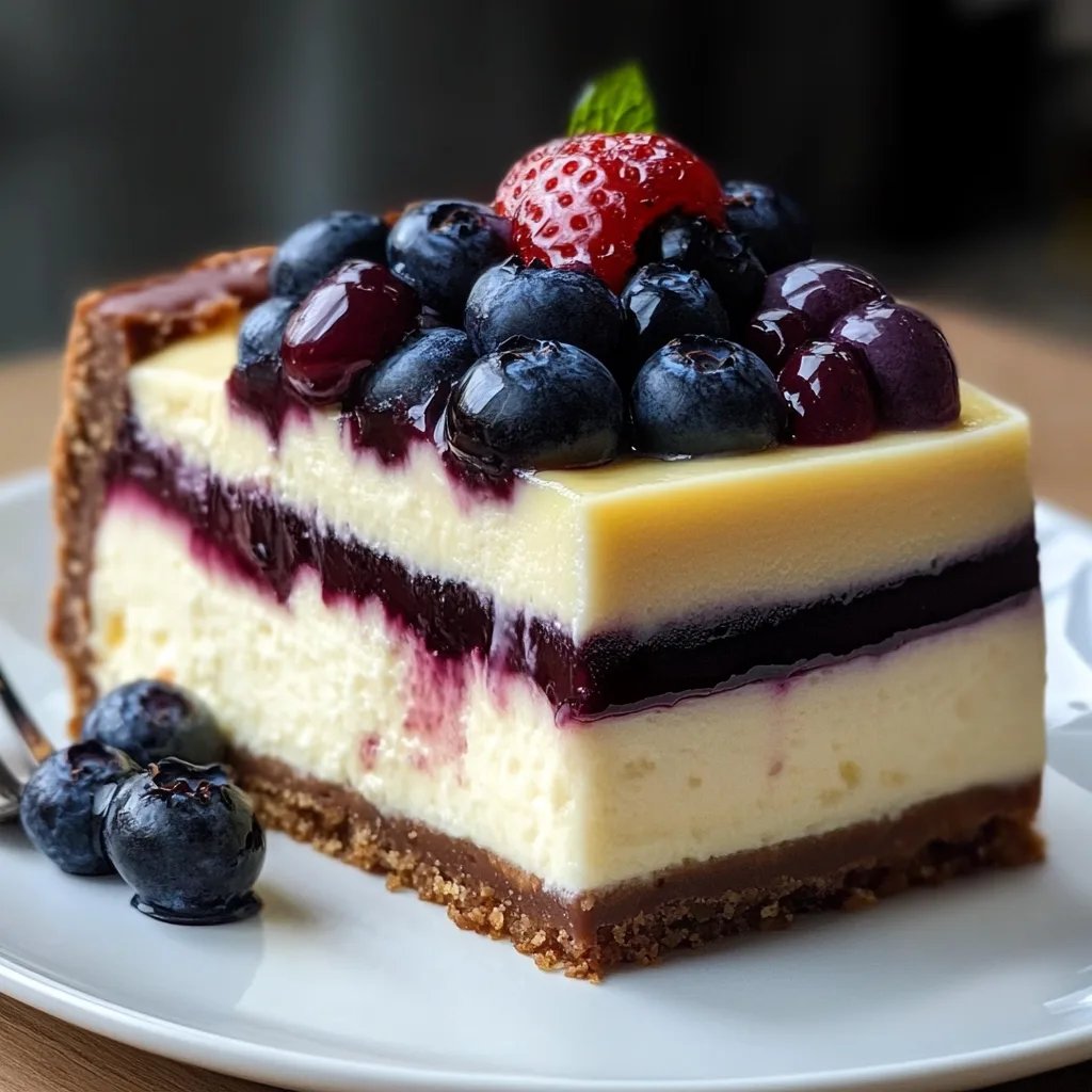 Weißer Schokoladen-Blaubeer-Cheesecake