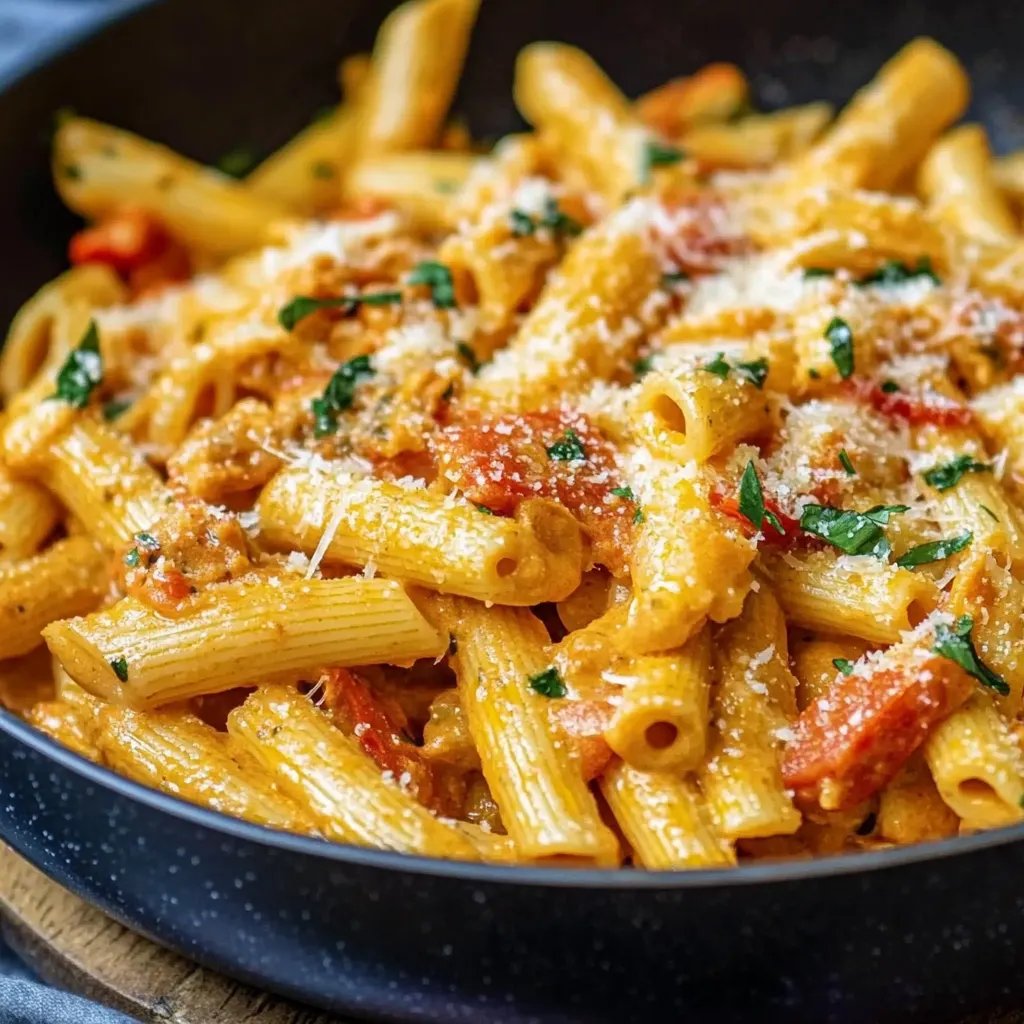 Penne in cremiger Paprikasoße