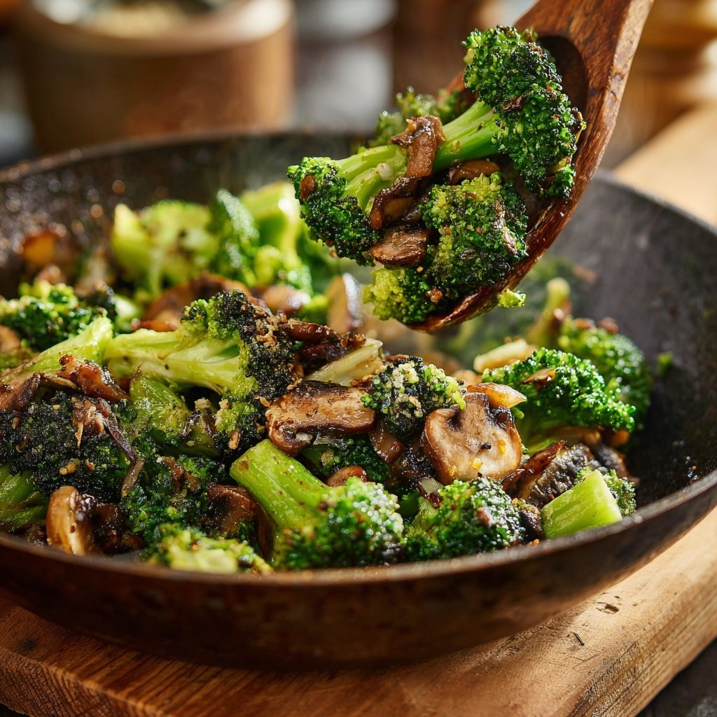 Brokkoli Pfanne Mit Pilzen
