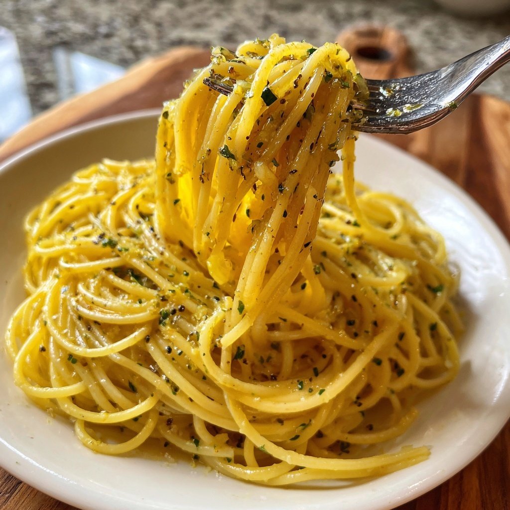 Spaghetti mit Zitronen-Knoblauch-Öl