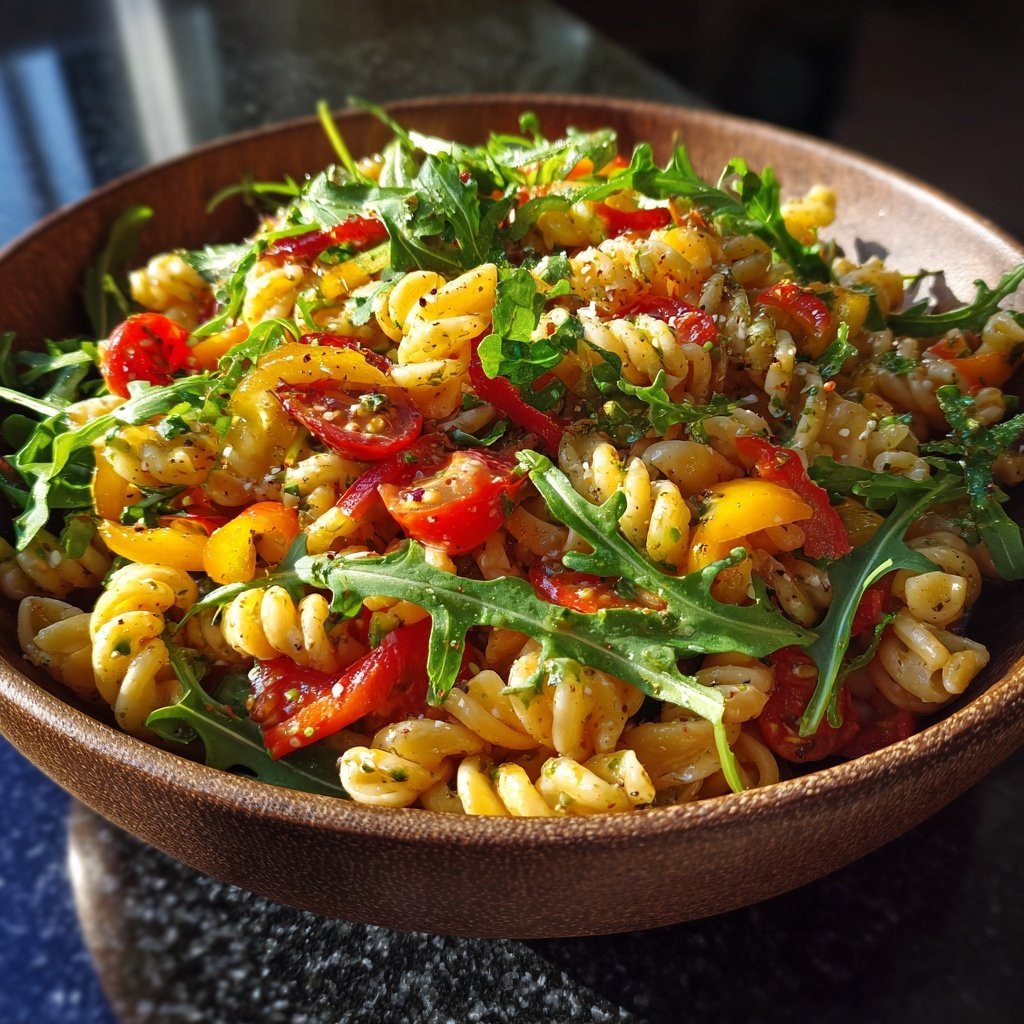 Bunter Nudelsalat Mit Rucola Zum Grillen