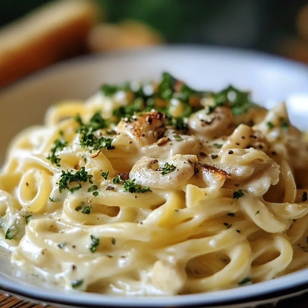 Cremige Hähnchen-Brokkoli-Alfredo Pasta