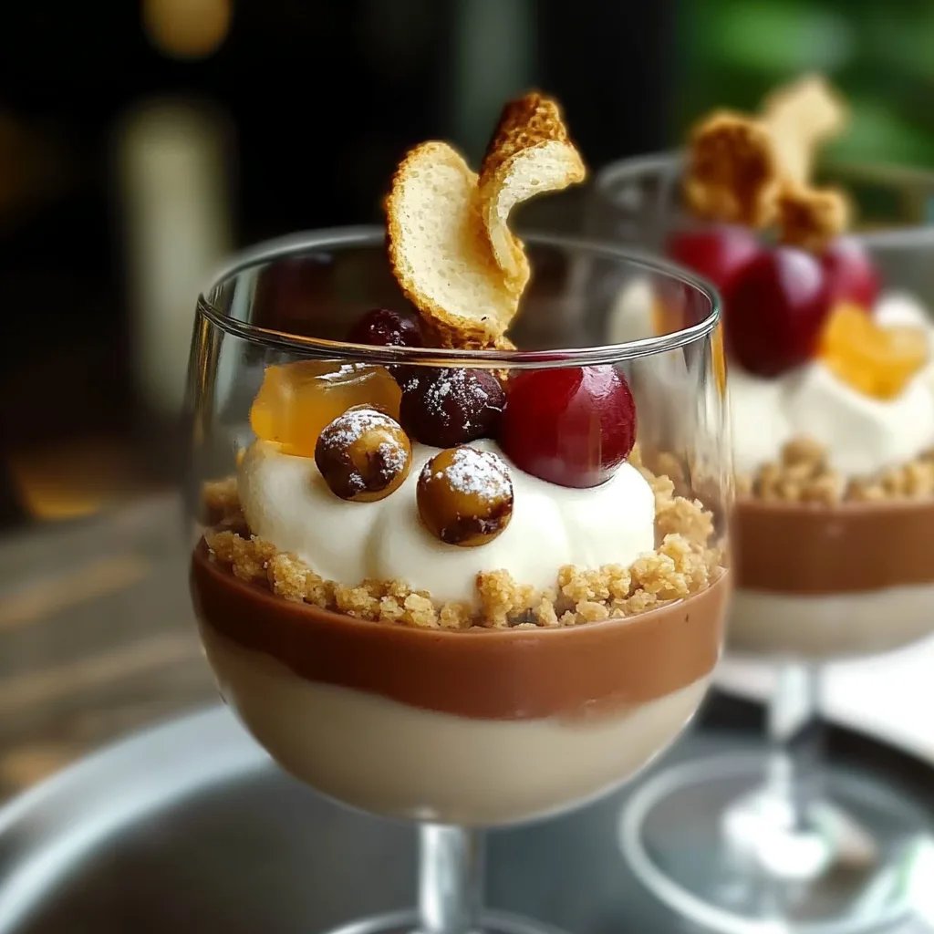 Weihnachtliches Rentier Dessert im Glas